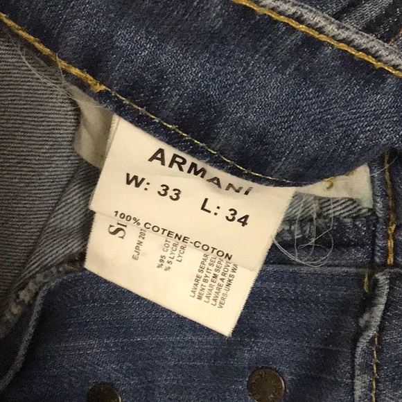 Emporio Armani jeans w/ leather & zip accents - Picture 14 of 16